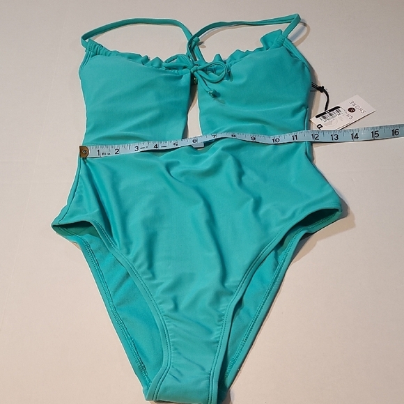 Shade & Shore Womens Teal One-Piece Swimsuit XS Keyhole Adjustable Straps NWT - Picture 7 of 10